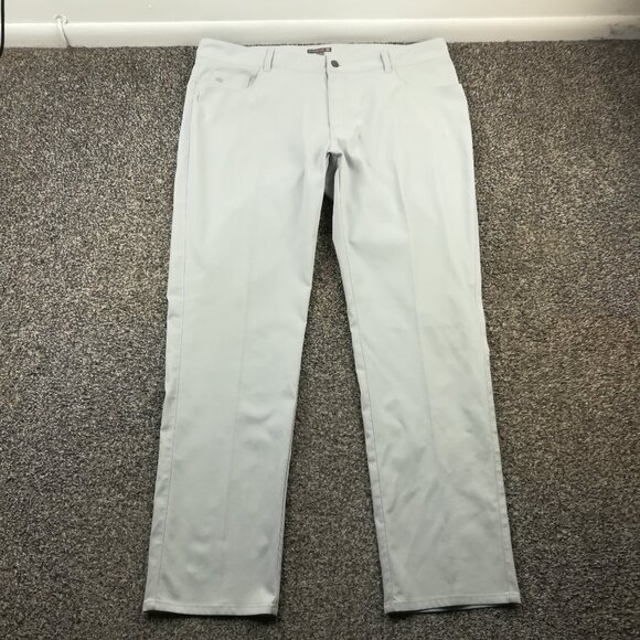Peter Millar Pants EB66 Performance Five Pocket Chino Golf 40x32 Gray - Picture 1 of 13